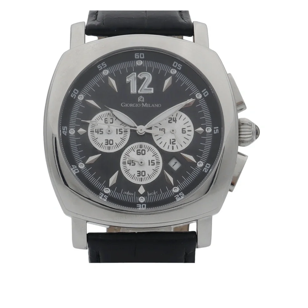 GIORGIO MILANO STAINLESS STEEL BLACK DIAL QUARTZ WATCH 864ST032